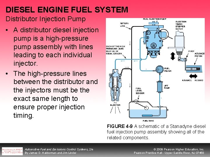 DIESEL ENGINE FUEL SYSTEM Distributor Injection Pump • A distributor diesel injection pump is