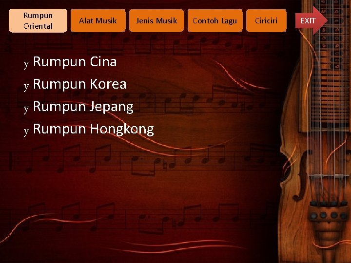 Rumpun Oriental Alat Musik Jenis Musik y Rumpun Cina y Rumpun Korea y Rumpun