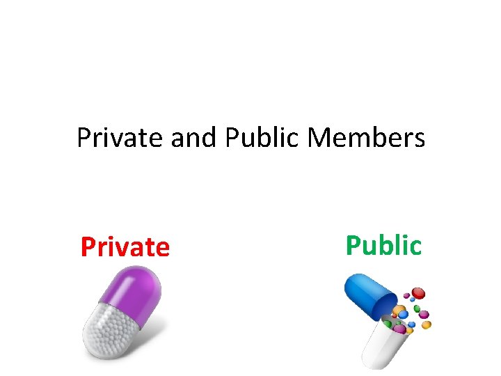Private and Public Members Private Public 