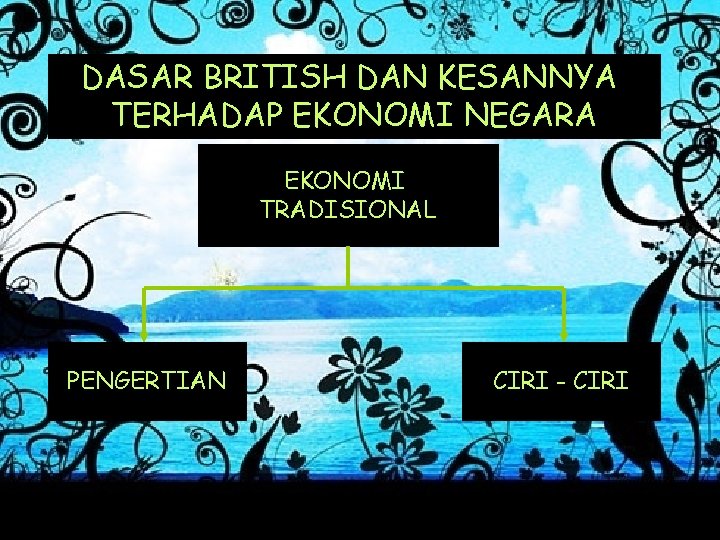 DASAR BRITISH DAN KESANNYA TERHADAP EKONOMI NEGARA EKONOMI TRADISIONAL PENGERTIAN CIRI - CIRI 