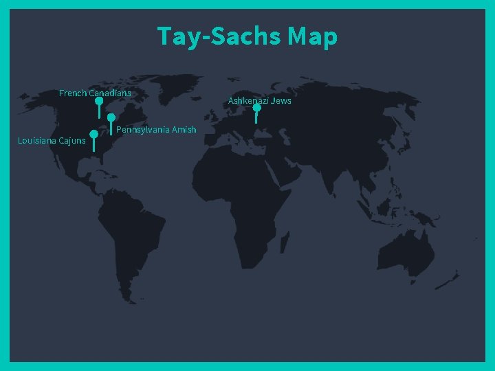 Tay-Sachs Map French Canadians Louisiana Cajuns Pennsylvania Amish Ashkenazi Jews 