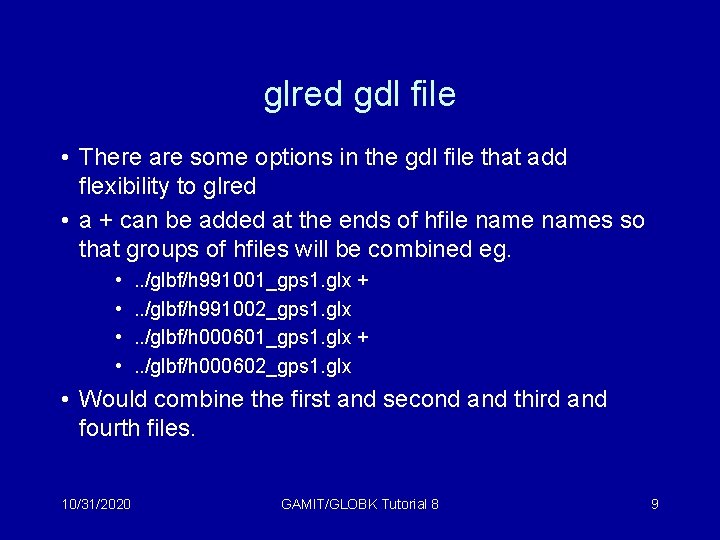 glred gdl file • There are some options in the gdl file that add
