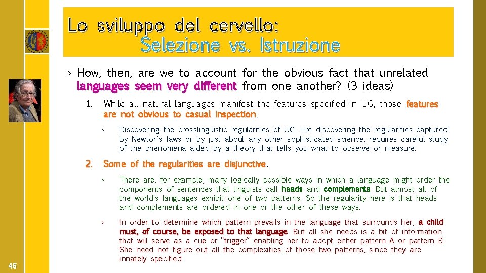 Lo sviluppo del cervello: Selezione vs. Istruzione › How, then, are we to account