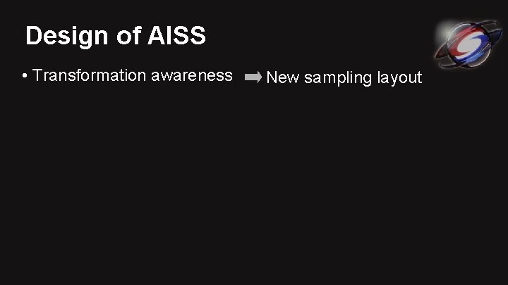 Design of AISS • Transformation awareness New sampling layout h 