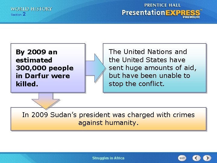 Section 2 By 2009 an estimated 300, 000 people in Darfur were killed. The