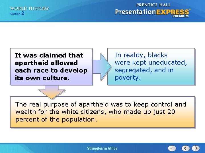 Section 2 It was claimed that apartheid allowed each race to develop its own