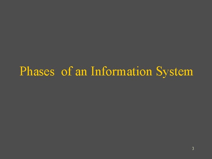 Phases of an Information System 3 
