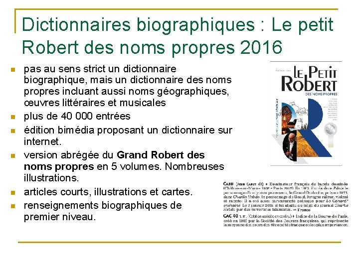 Dictionnaires biographiques : Le petit Robert des noms propres 2016 n n n pas