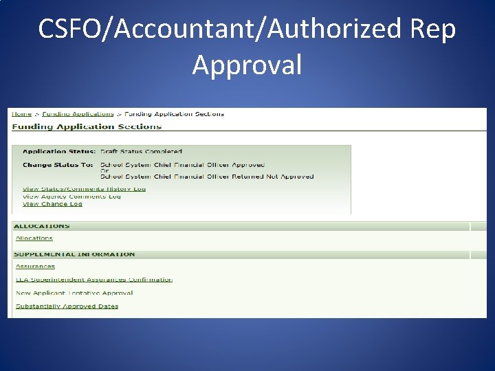 CSFO/Accountant/Authorized Rep Approval 