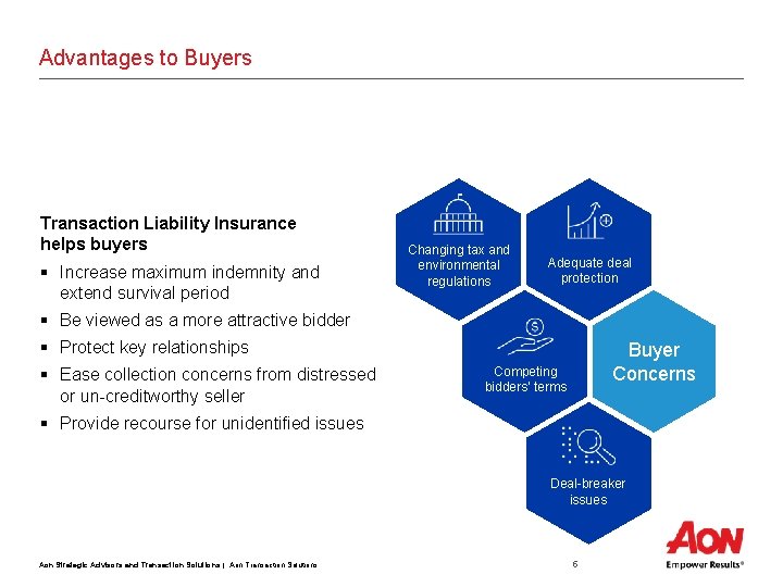 Advantages to Buyers Transaction Liability Insurance helps buyers § Increase maximum indemnity and extend