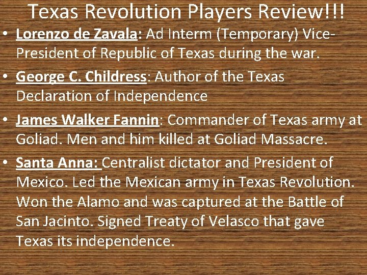 Texas Revolution Players Review!!! • Lorenzo de Zavala: Ad Interm (Temporary) Vice. President of