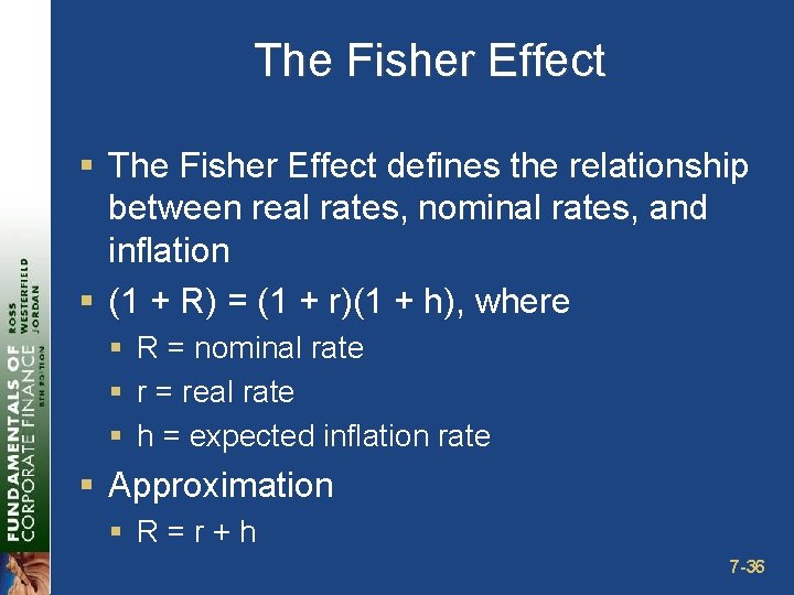 The Fisher Effect § The Fisher Effect defines the relationship between real rates, nominal