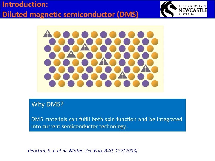 Introduction: Diluted magnetic semiconductor (DMS) Why DMS? DMS materials can fulfil both spin function