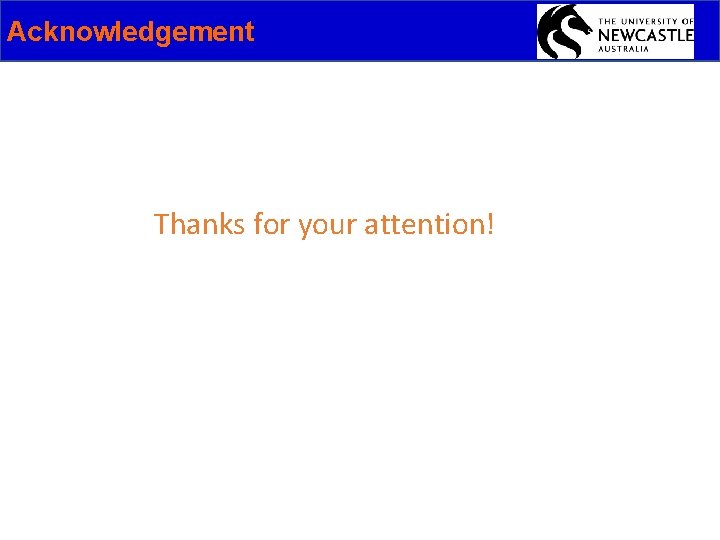 Acknowledgement Thanks for your attention! 