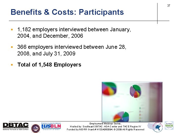 37 Benefits & Costs: Participants § 1, 182 employers interviewed between January, 2004, and