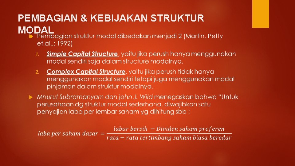 PEMBAGIAN & KEBIJAKAN STRUKTUR MODAL 