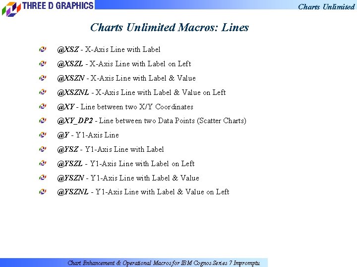 Charts Unlimited Macros: Lines @XSZ - X-Axis Line with Label @XSZL - X-Axis Line