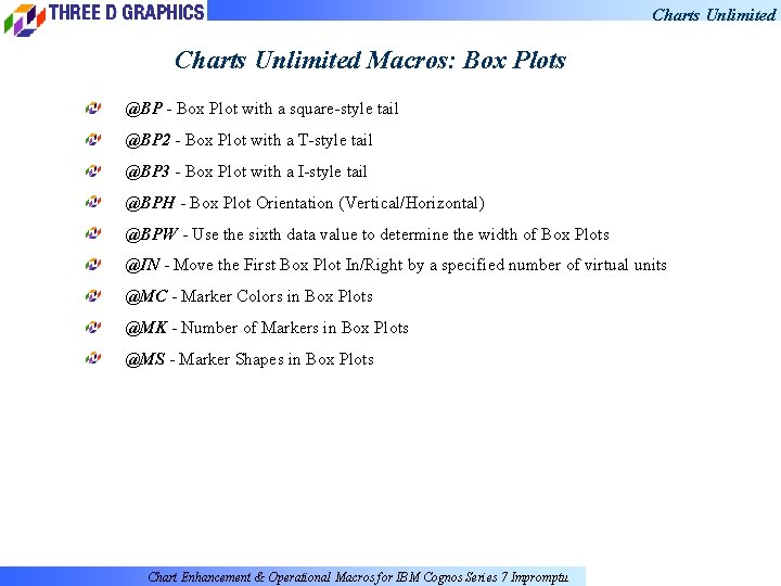 Charts Unlimited Macros: Box Plots @BP - Box Plot with a square-style tail @BP