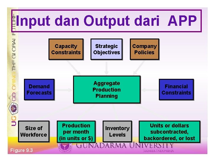 Input dan Output dari APP Capacity Constraints Demand Forecasts Size of Workforce Figure 9.