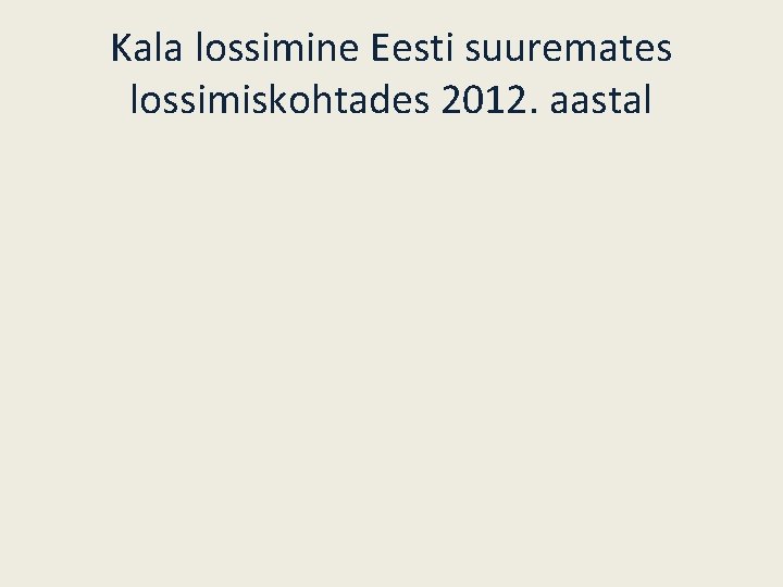 Kala lossimine Eesti suuremates lossimiskohtades 2012. aastal 