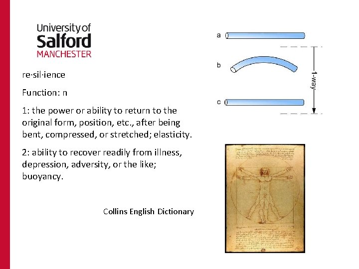 re·sil·ience Function: n 1: the power or ability to return to the original form,