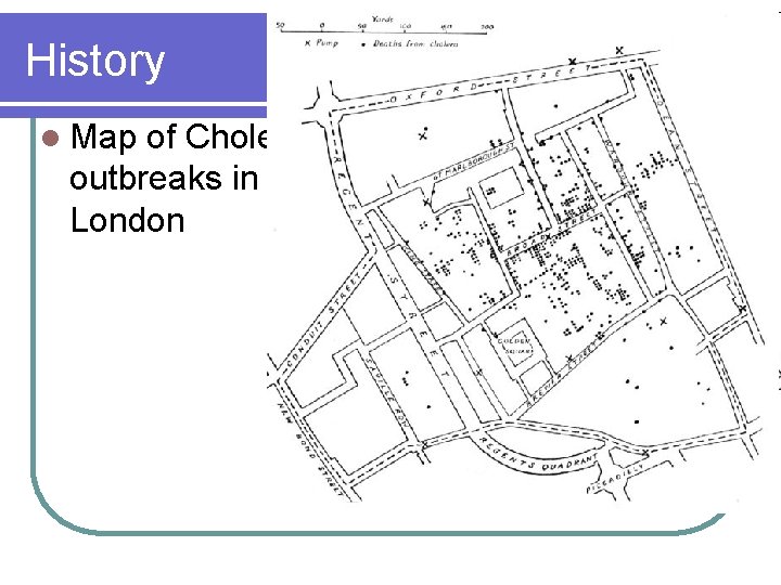 History l Map of Cholera outbreaks in London 