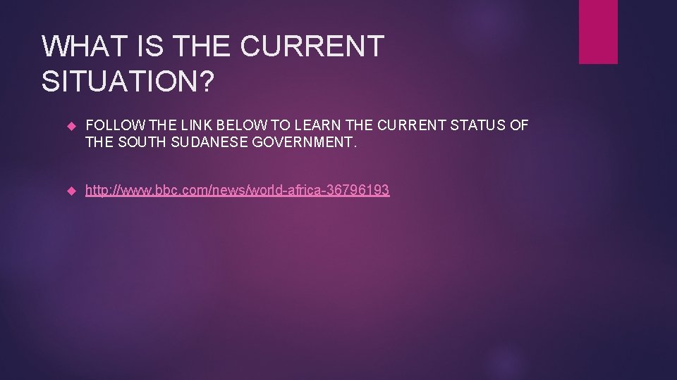 WHAT IS THE CURRENT SITUATION? FOLLOW THE LINK BELOW TO LEARN THE CURRENT STATUS WHAT IS THE CURRENT SITUATION? FOLLOW THE LINK BELOW TO LEARN THE CURRENT STATUS