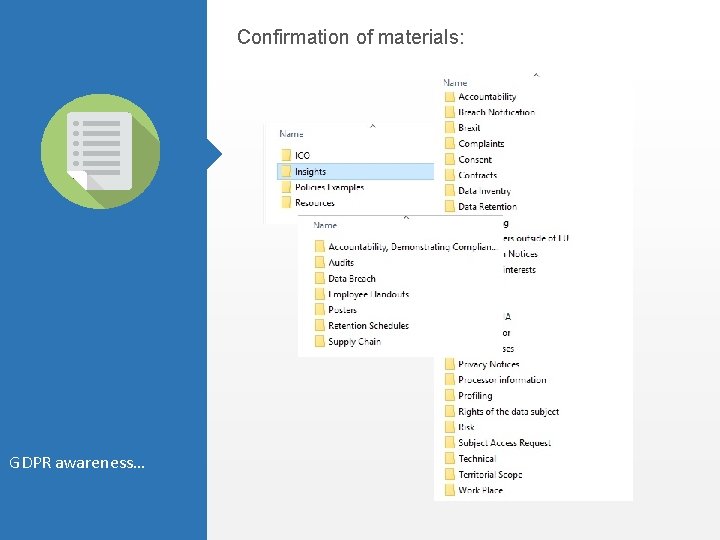 Confirmation of materials: GDPR awareness… Confirmation of materials: GDPR awareness…