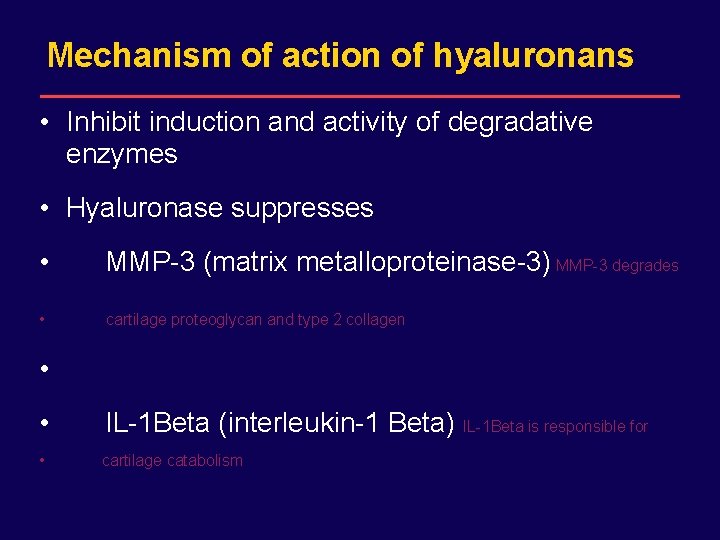 DRAFT for internal Sanofi-Synthelabo use only. Not for distribution. Mechanism of action of hyaluronans