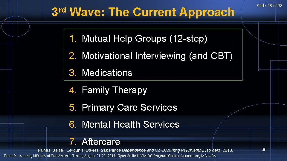 3 rd Wave: The Current Approach Slide 28 of 38 1. Mutual Help Groups