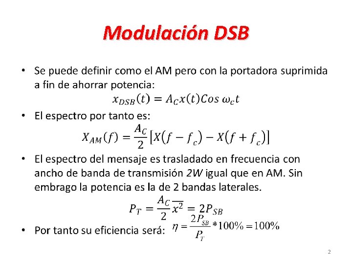 Modulación DSB • 2 