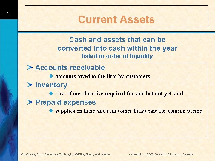 17 Current Assets Cash and assets that can be converted into cash within the