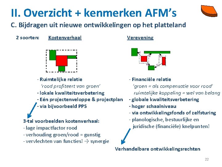 II. Overzicht + kenmerken AFM’s C. Bijdragen uit nieuwe ontwikkelingen op het platteland 2