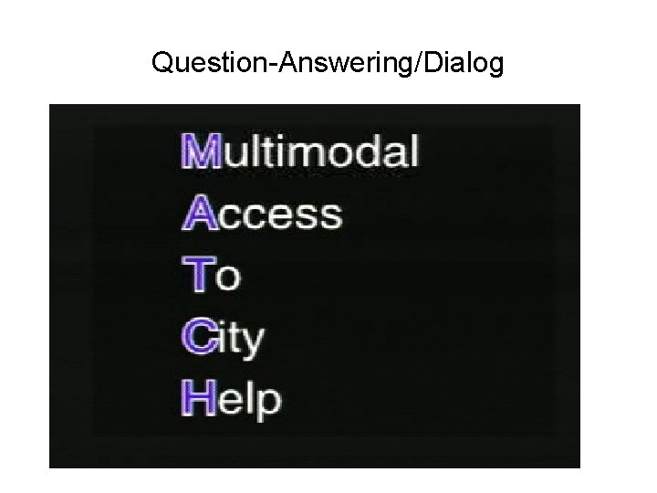 Question-Answering/Dialog 