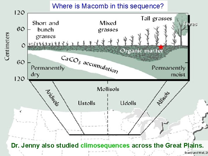 Where is Macomb in this sequence? Dr. Jenny also studied climosequences across the Great