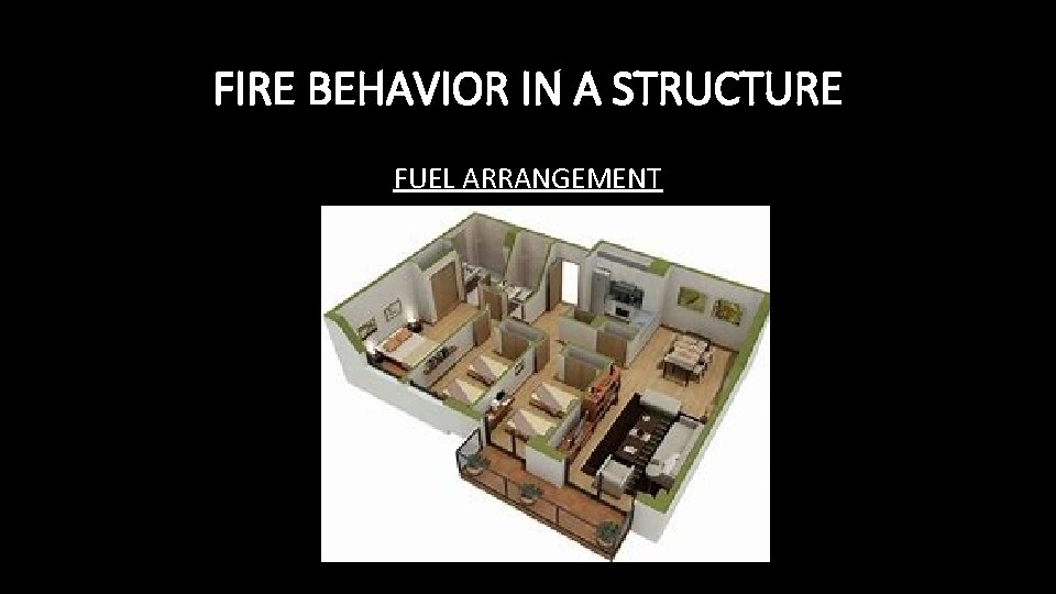 FIRE BEHAVIOR IN A STRUCTURE FUEL ARRANGEMENT 