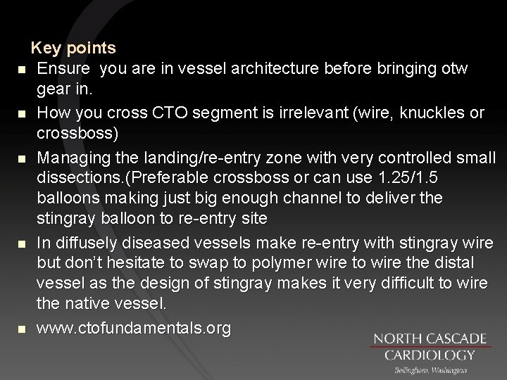 Key points n Ensure you are in vessel architecture before bringing otw gear in.