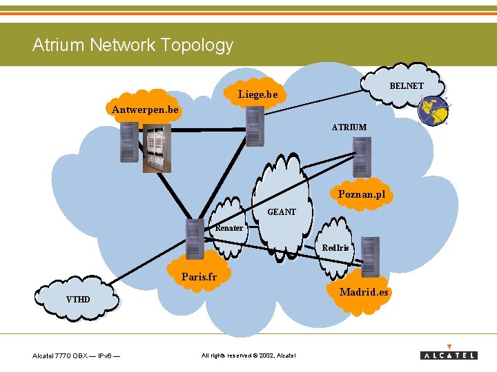 Atrium Network Topology BELNET Liege. be Antwerpen. be ATRIUM Poznan. pl GEANT Renater Red.