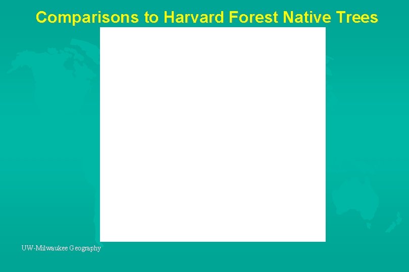 Comparisons to Harvard Forest Native Trees UW-Milwaukee Geography 