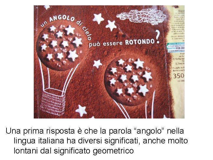 Una prima risposta è che la parola “angolo” nella lingua italiana ha diversi significati,