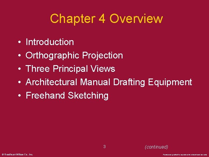 Chapter 4 Overview • • • Introduction Orthographic Projection Three Principal Views Architectural Manual