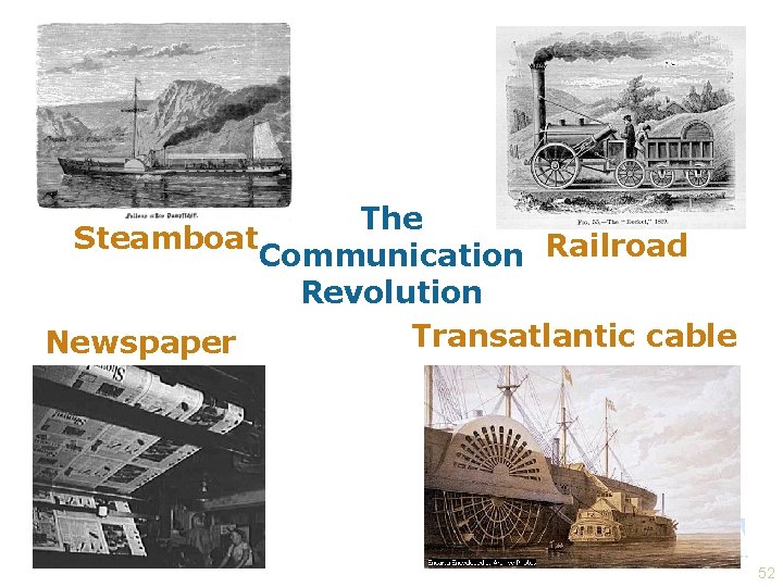 The Steamboat Communication Railroad Revolution Transatlantic cable Newspaper 52 