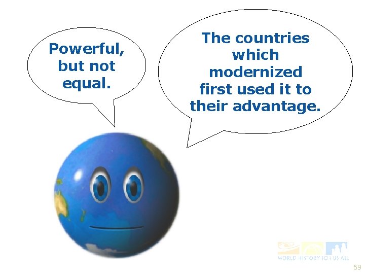 Powerful, but not equal. The countries which modernized first used it to their advantage.