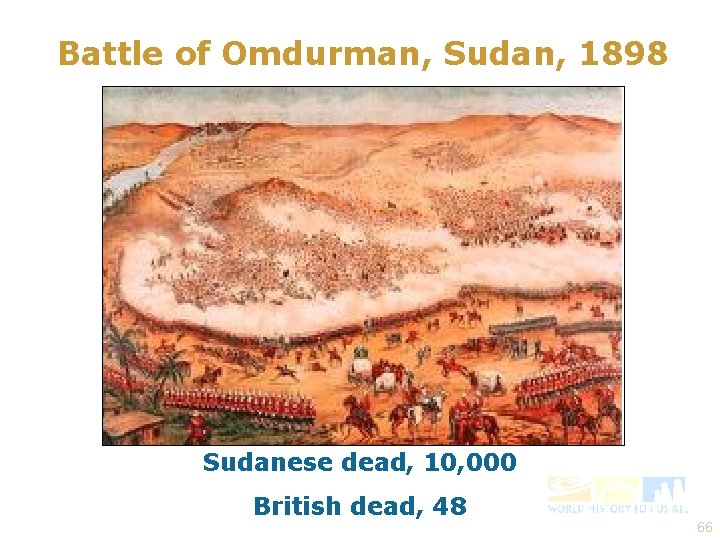 Battle of Omdurman, Sudan, 1898 Sudanese dead, 10, 000 British dead, 48 66 