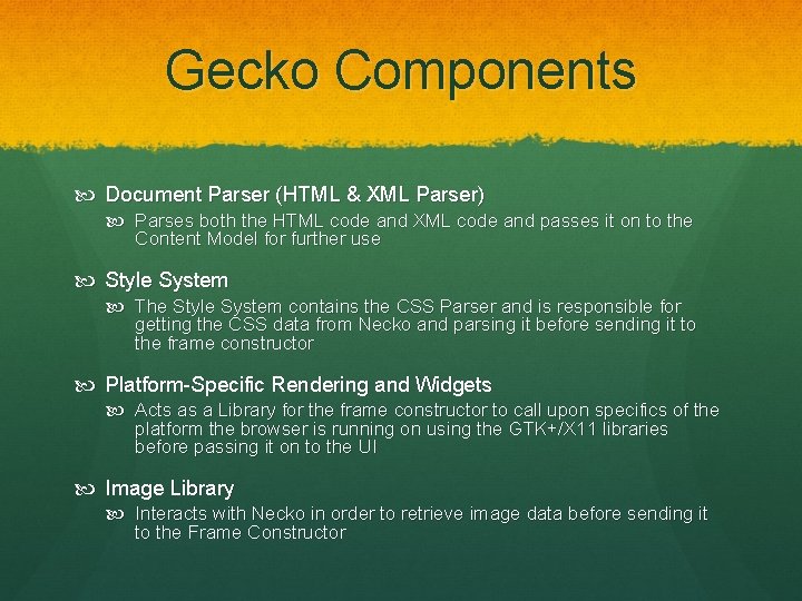 Gecko Components Document Parser (HTML & XML Parser) Parses both the HTML code and Gecko Components Document Parser (HTML & XML Parser) Parses both the HTML code and