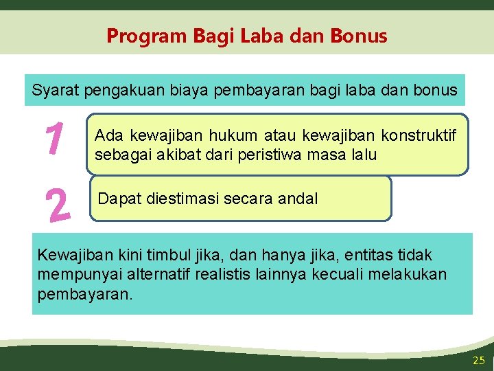 Program Bagi Laba dan Bonus Syarat pengakuan biaya pembayaran bagi laba dan bonus 1