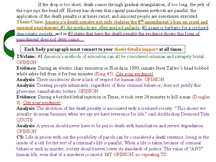 If the drop is too short, death comes through gradual strangulation; if too long,