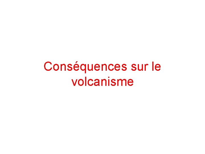 Conséquences sur le volcanisme 