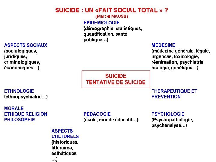 SUICIDE : UN «FAIT SOCIAL TOTAL » ? (Marcel MAUSS) 