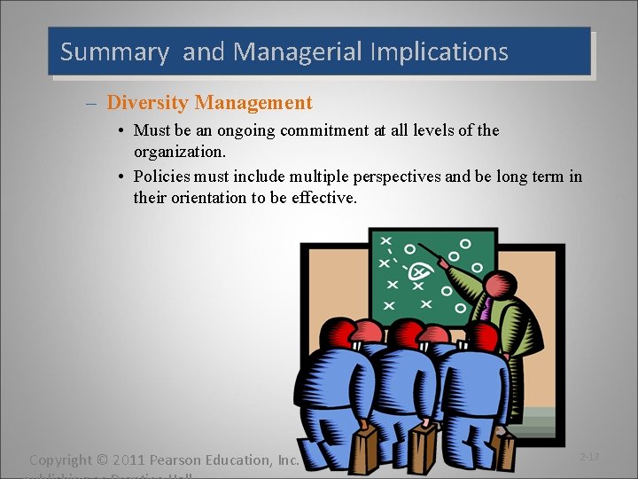 Summary and Managerial Implications – Diversity Management • Must be an ongoing commitment at